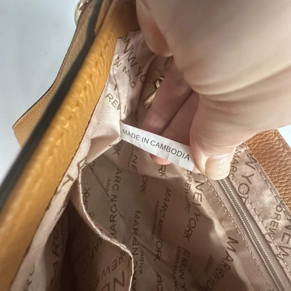 Marc NY‎ Andrew Marc Pebbled Leather Quilted Flap Purse Handbag Mustard Gold Y2K